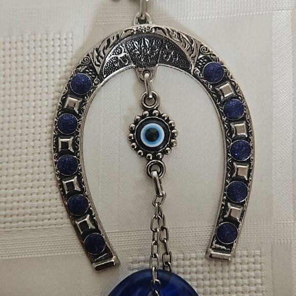 Hanging Horseshoe Medium Royal Blue/ Silver - Picture 15 of 16
